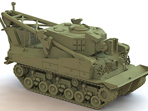 Veh&iacute;culo blindado de recuperaci&oacute;n M74 Modelo 3D