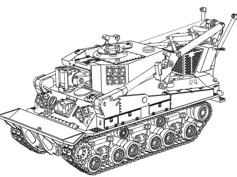 Veh&iacute;culo blindado de recuperaci&oacute;n M74 Modelo 3D