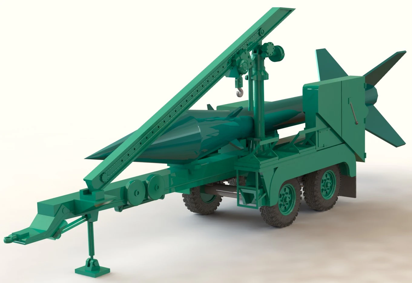 The Raketentransportanhanger M405 A1 3D Model .c4d .max .obj .3ds .fbx .stl .blend 
