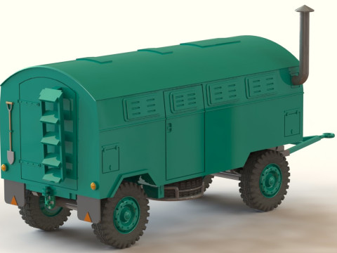 Military kitchen trailer 5t 3D Model