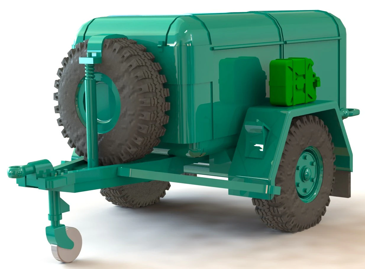 Military Compressed Air Generator 6CBM 3D Model .c4d .max .obj .3ds .fbx .stl .blend