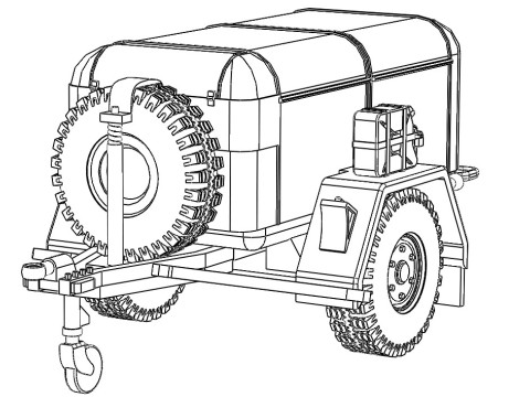Military Compressed Air Generator 6CBM 3D Model