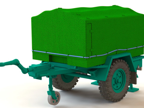 Trailer TSA old Anhanger 1t 3D 모델