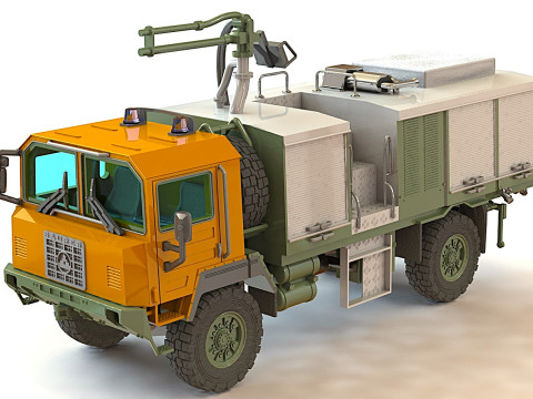 Saurer 6DM 4x4 Esercito svizzero Feuerwehr Modello 3D