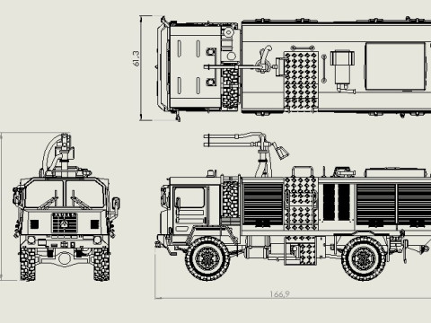 Saurer 6DM 4x4 Ex&eacute;rcito Su&iacute;&ccedil;o Feuerwehr Modelo 3D