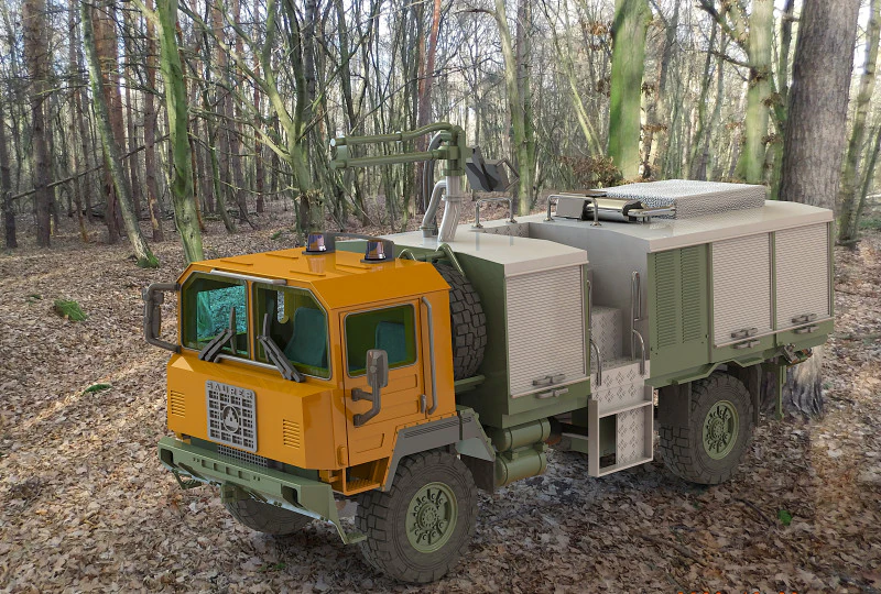 Saurer 6DM 4x4 Ejército Suizo Feuerwehr Modelo 3D .c4d .max .obj .3ds .fbx .stl .blend