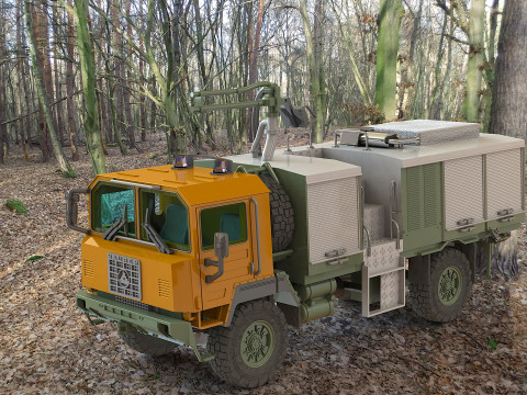 Saurer 6DM 4x4 Exército Suíço Feuerwehr Modelo 3D