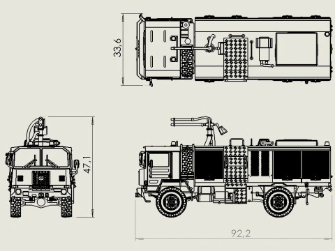 Saurer 6DM 4x4 Ej&eacute;rcito Suizo Feuerwehr Modelo 3D