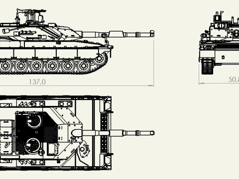 The C1 Ariete MBT 3D Model