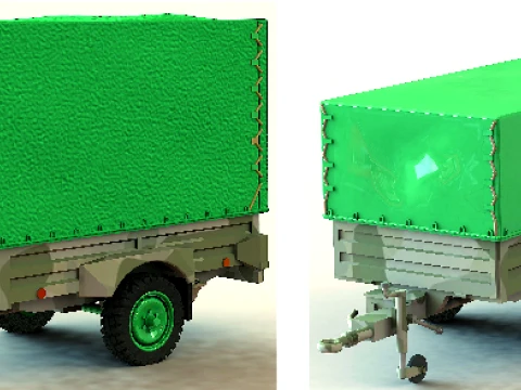 GERH trailer with a lifting capacity of 1 t with a high awning and a low one 3D Model