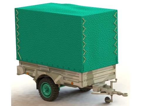 GERH trailer with a lifting capacity of 1 t with a high awning and a low one 3D Model
