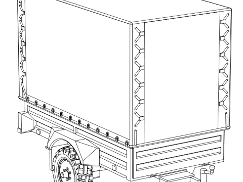 GERH trailer with a lifting capacity of 1 t with a high awning and a low one 3D Model