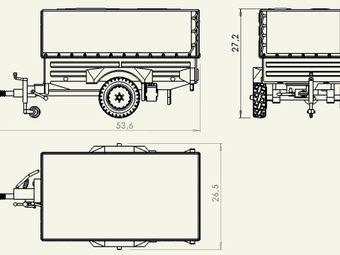 GERH trailer with a lifting capacity of 1 t with a high awning and a low one 3D Model