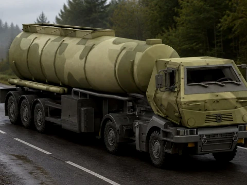 Renault Kerax 410 com semirreboque de combust&iacute;vel Modelo 3D