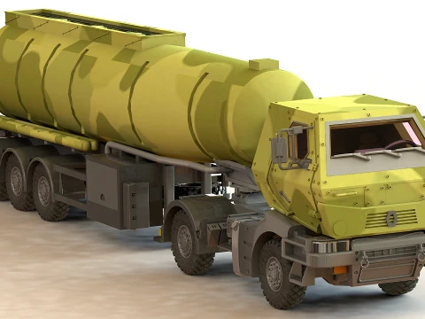 Renault Kerax 410 with fuel semi-trailer 3D Model