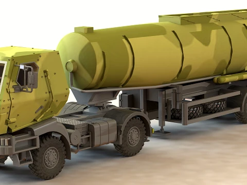 Renault Kerax 410 with fuel semi-trailer 3D Model