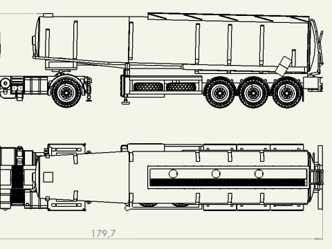 Renault Kerax 410 with fuel semi-trailer 3D Model