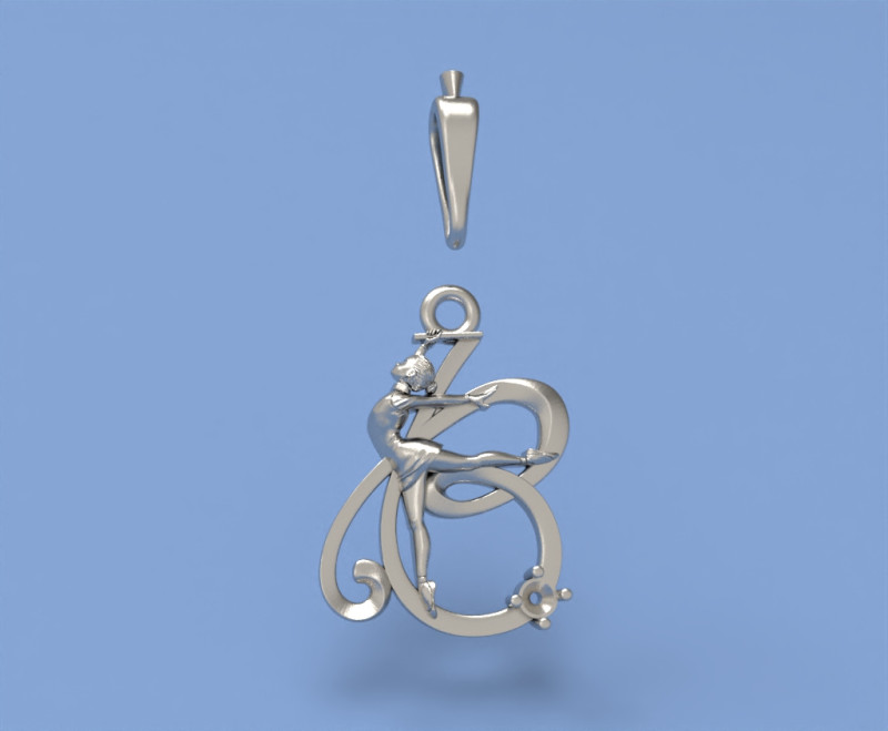 Pendant gymnastics ribbon B 3D Baskı Modeli .c4d .max .obj .3ds .fbx .stl .blend 