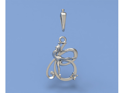 Pendant gymnastics ribbon B 3D Print Model