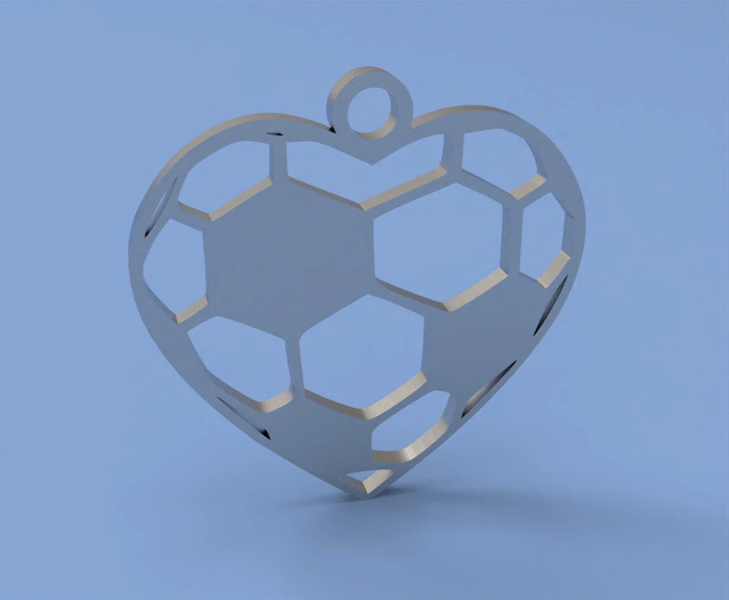 Pendant love football 3D Print Model .c4d .max .obj .3ds .fbx .stl .blend 