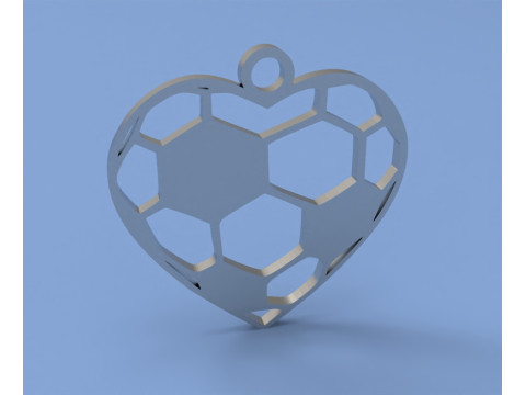 Pendant love football Model do druku 3D