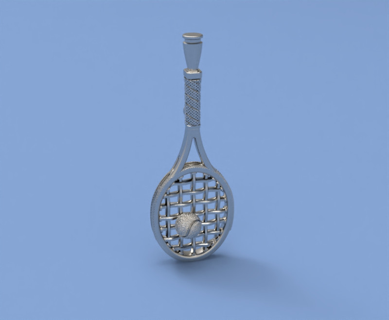 Model tennis racket ball 3D Print Model .c4d .max .obj .3ds .fbx .stl .blend 