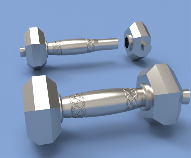 Dumbbells bead 3D प्रिंट मॉडल .c4d .max .obj .3ds .fbx .stl .blend 