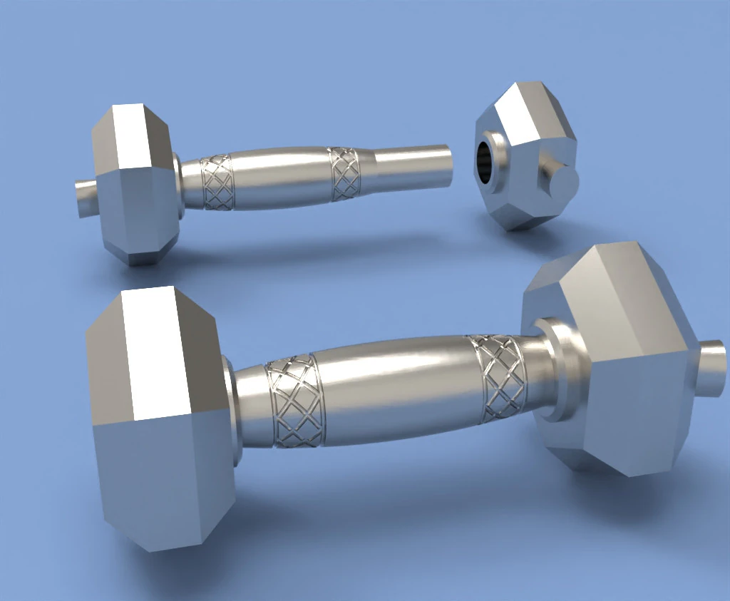 Dumbbells bead 3D Print Model .c4d .max .obj .3ds .fbx .stl .blend 