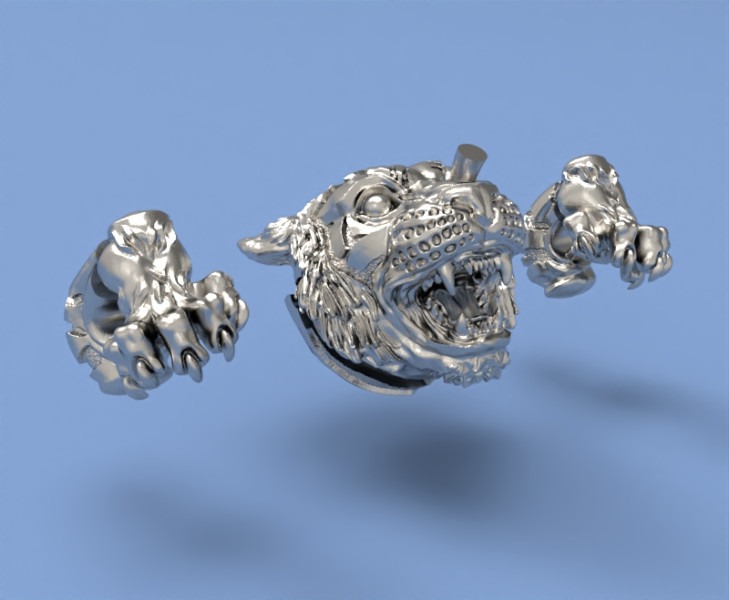 Pendant beads tiger 3D Принт Модель .c4d .max .obj .3ds .fbx .stl .blend