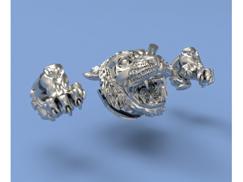 Pendant beads tiger 3D 프린트 모델