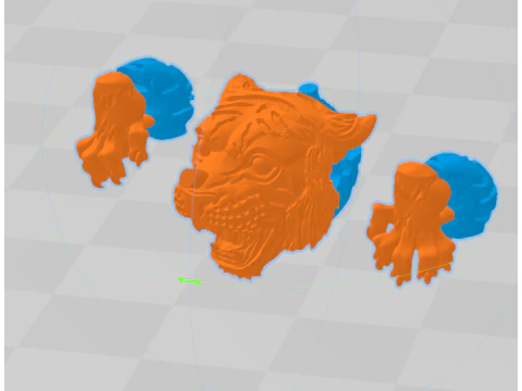 Pendant beads tiger 3D Print Model