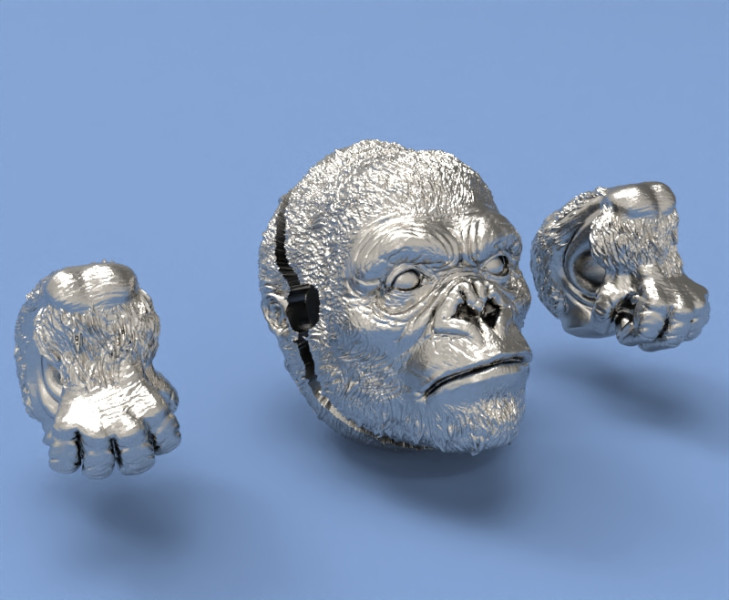 Pendant beads king kong 3D प्रिंट मॉडल .c4d .max .obj .3ds .fbx .stl .blend 