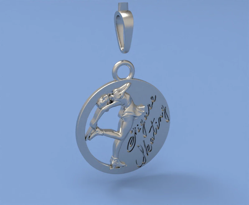 Figure skating pendant 3D Print Model .c4d .max .obj .3ds .fbx .stl .blend