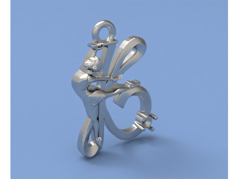 Pendant gymnastics ribbon K Model do druku 3D