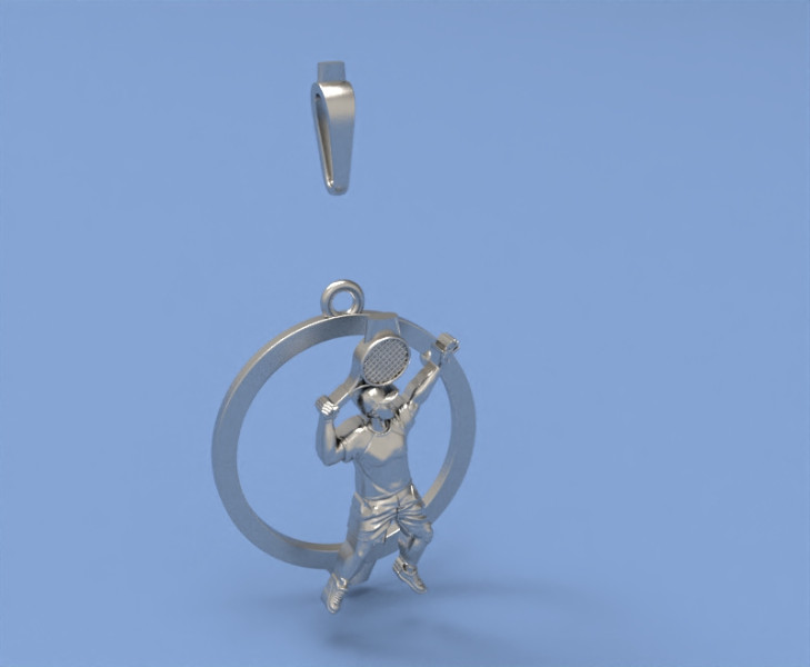 Tennis player pendant Modelo de impresión 3D .c4d .max .obj .3ds .fbx .stl .blend