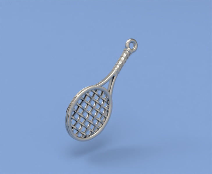 Tennis racket pendant 3D 打印模型 .c4d .max .obj .3ds .fbx .stl .blend 