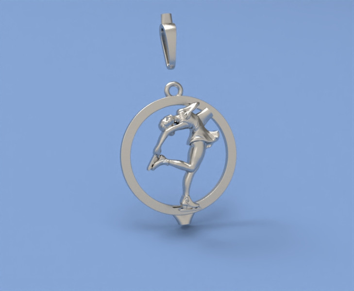 Figure skating pendant01 3Dプリントモデル .c4d .max .obj .3ds .fbx .stl .blend 