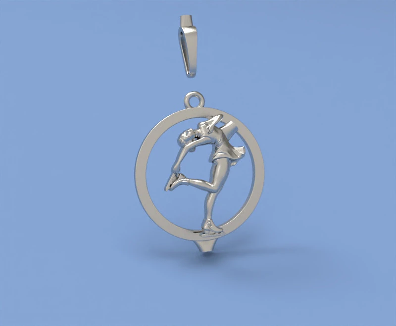 Figure skating pendant01 3D Print Model .c4d .max .obj .3ds .fbx .stl .blend 