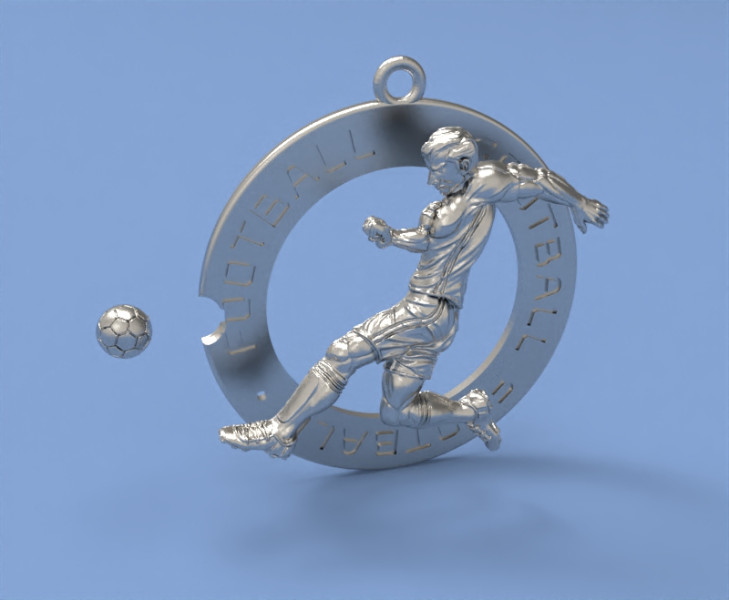 Football pendant 3D Print Model .c4d .max .obj .3ds .fbx .stl .blend 