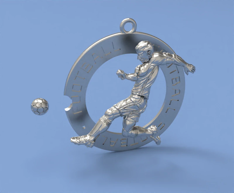 Football pendant 3D Print Model .c4d .max .obj .3ds .fbx .stl .blend 