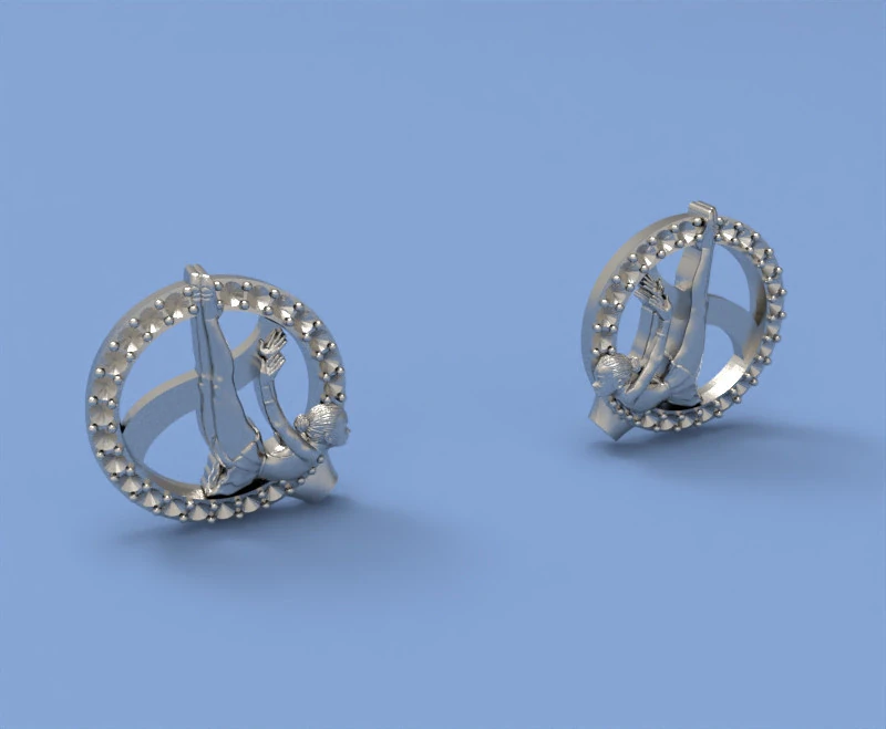 Gymnast earrings 3D Print Model .c4d .max .obj .3ds .fbx .stl .blend