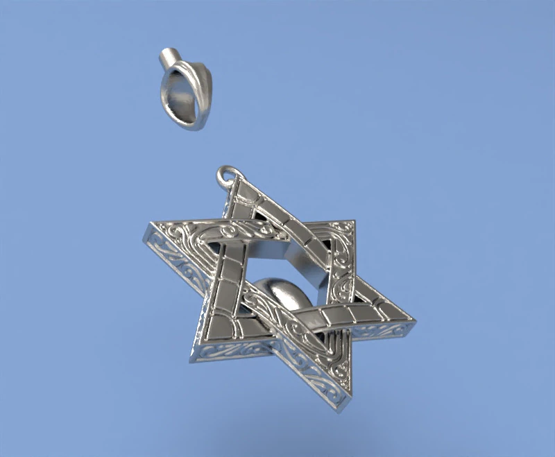 Magen david pendant 3D Print Model .c4d .max .obj .3ds .fbx .stl .blend 