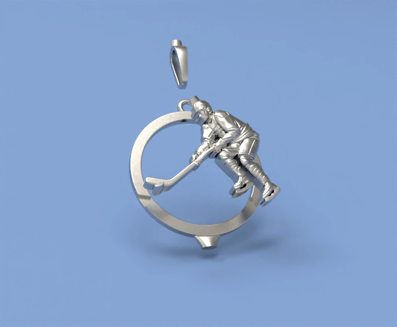 Hockey pendant 3D Print Model .c4d .max .obj .3ds .fbx .stl .blend 