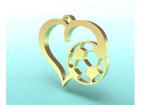 Pendant love football01 3D Print Model