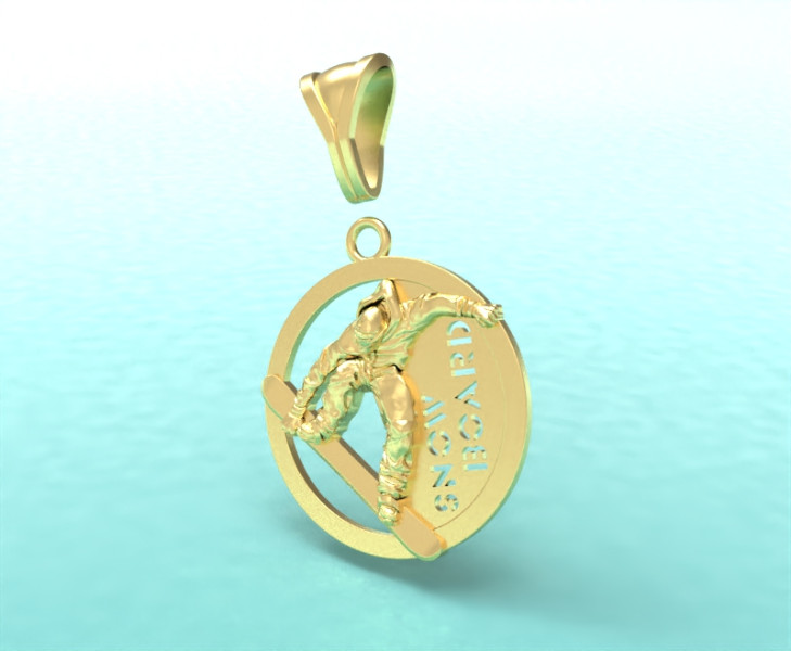 Pendant snowboard Model do druku 3D .c4d .max .obj .3ds .fbx .stl .blend