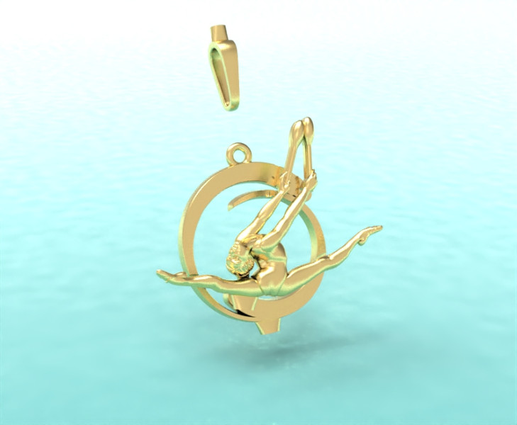 Gymnastics clubs pendant 3Dプリントモデル .c4d .max .obj .3ds .fbx .stl .blend 