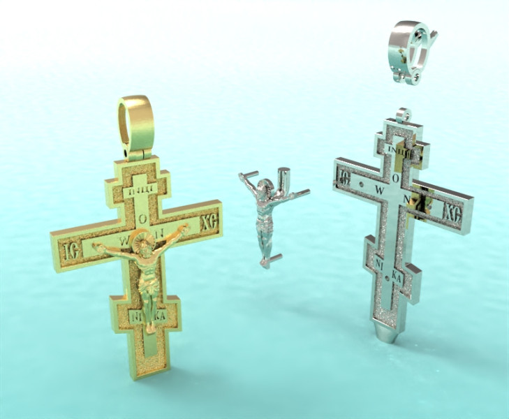 Orthodox cross Model do druku 3D .c4d .max .obj .3ds .fbx .stl .blend 