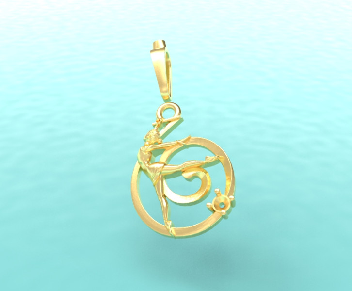 Pendant gymnastics ribbon spiral Modelo de Impressão 3D .c4d .max .obj .3ds .fbx .stl .blend 