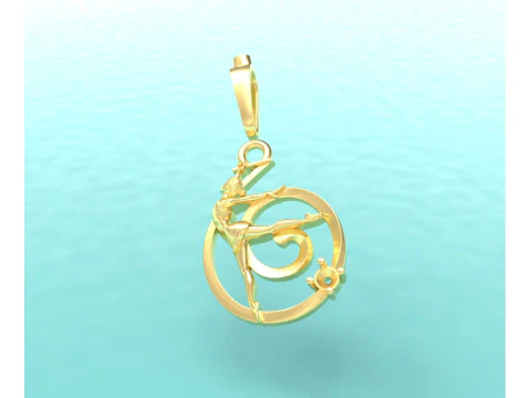 Anh&auml;nger Gymnastikband Spirale 3D Druckmodell