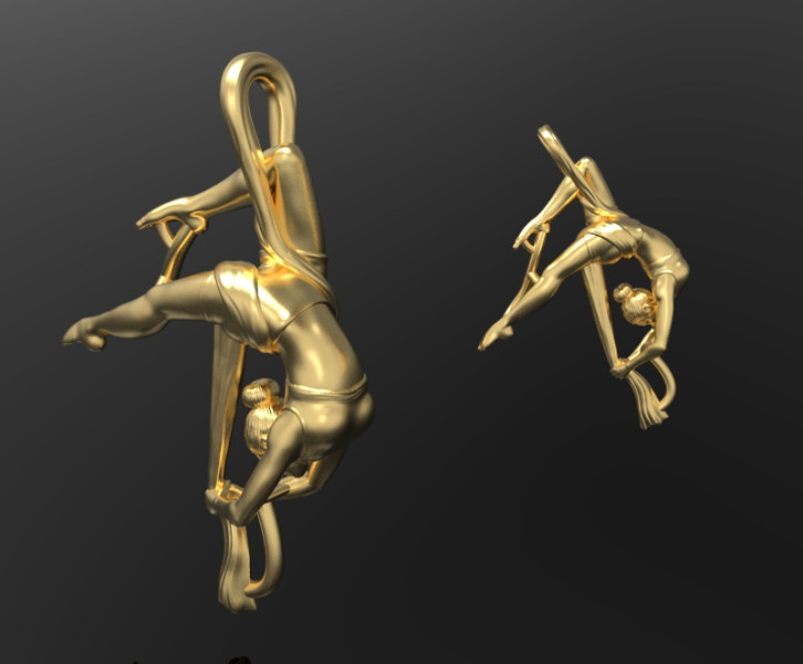 Gymnast pendant 3D-printmodel .c4d .max .obj .3ds .fbx .stl .blend 